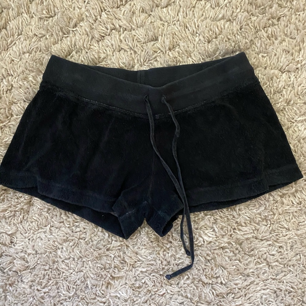Black Hard Tail Terry Shorts